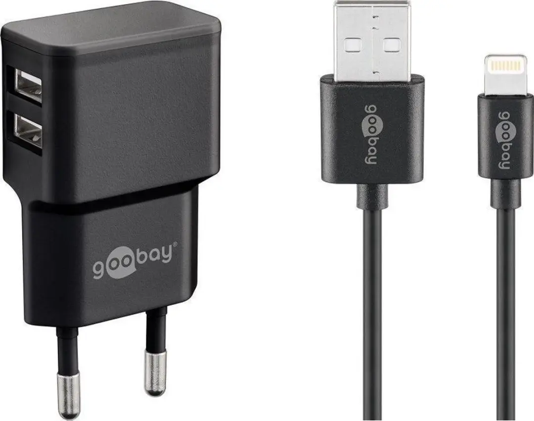 Goobay USB-A Thuislader 2 Poorten 2,4A