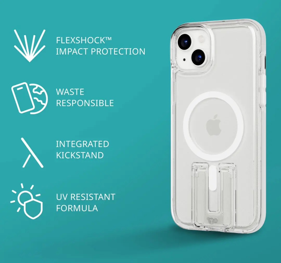 Tech21 Evo Crystal Kick iPhone 15 Plus Hoesje - T21-10285 - Transparant Wit