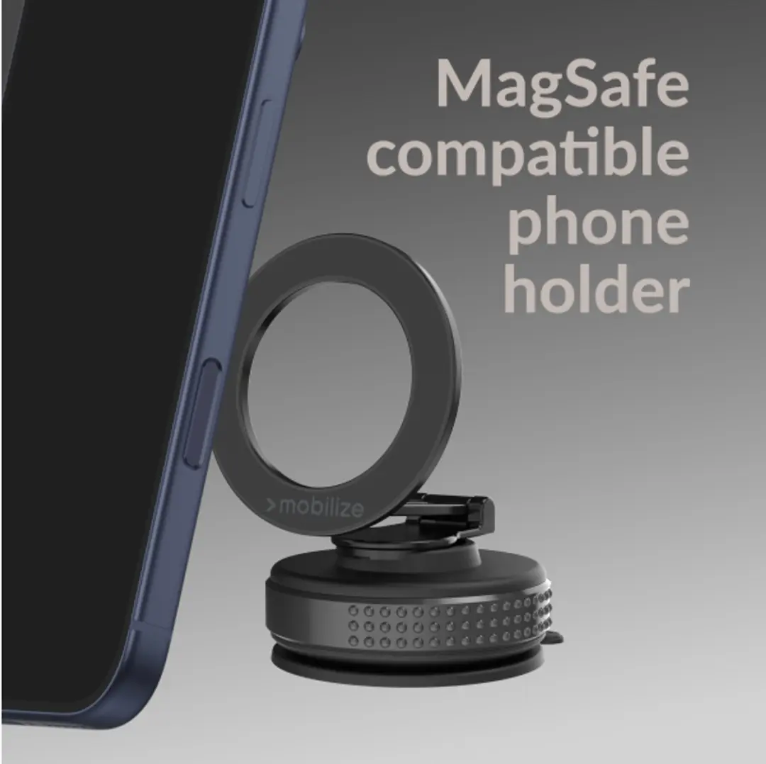 Mobilize MagSafe Universele Telefoonhouder - 360° Draaibaar & Opvouwbaar - Zuignap - Zwart - afbeelding 6 van 6