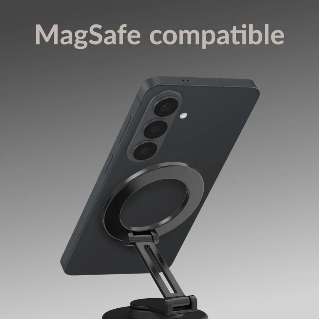 Mobilize MagSafe Universele Telefoonhouder - 360° Draaibaar & Opvouwbaar - Zuignap - Zwart