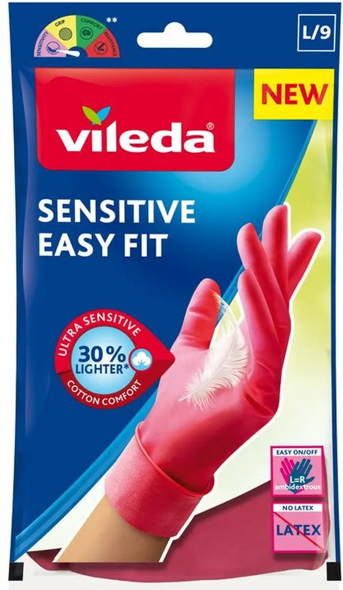 Vileda Sensitive Easy Fit Handschoenen L