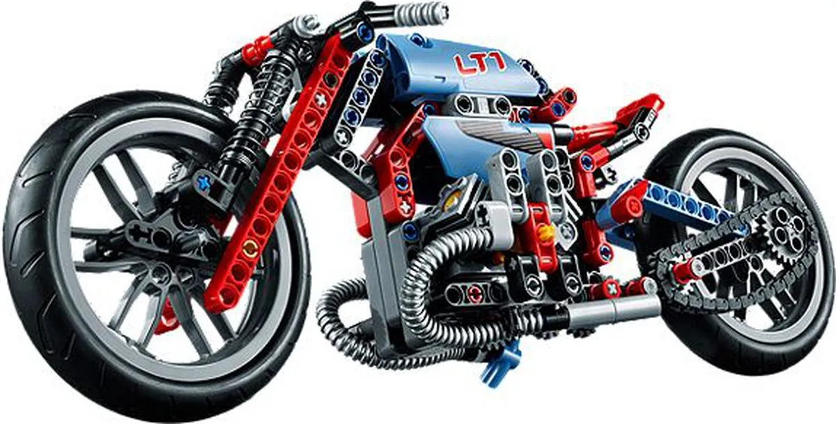LEGO Technic Straatmotor 42036 - 375 Stukken - Blauw/Rood/Multicolor