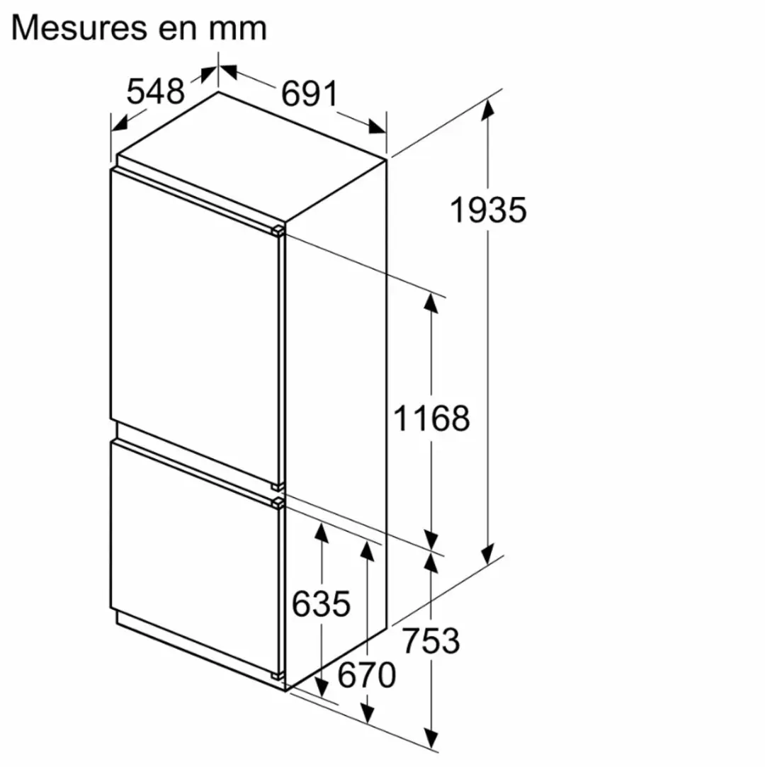 Bosch KBN96NSE0 Koel-Vriescombinatie Inbouw 383L - Wit