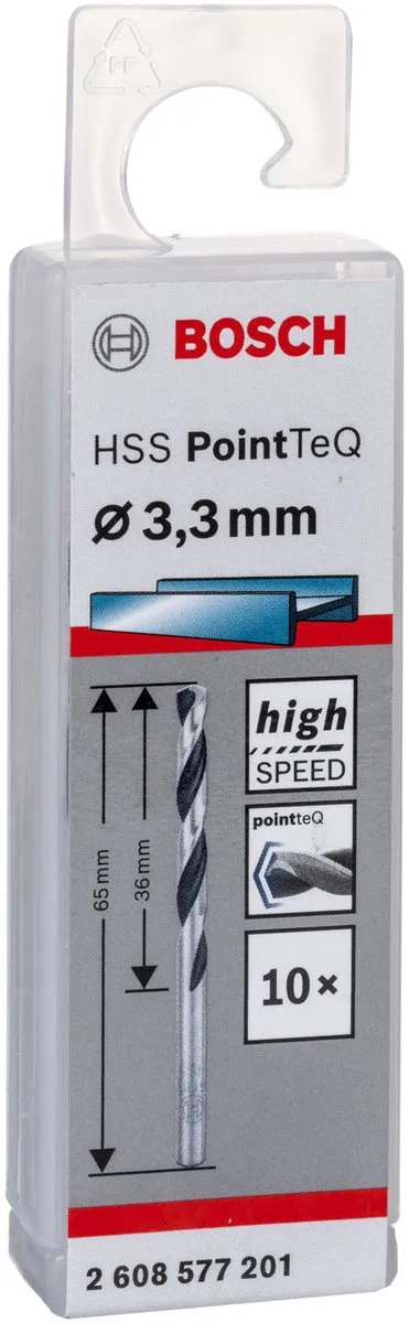 Bosch HSS PointTeQ DIN 338 3,3x36x65mm - 10 Stuks