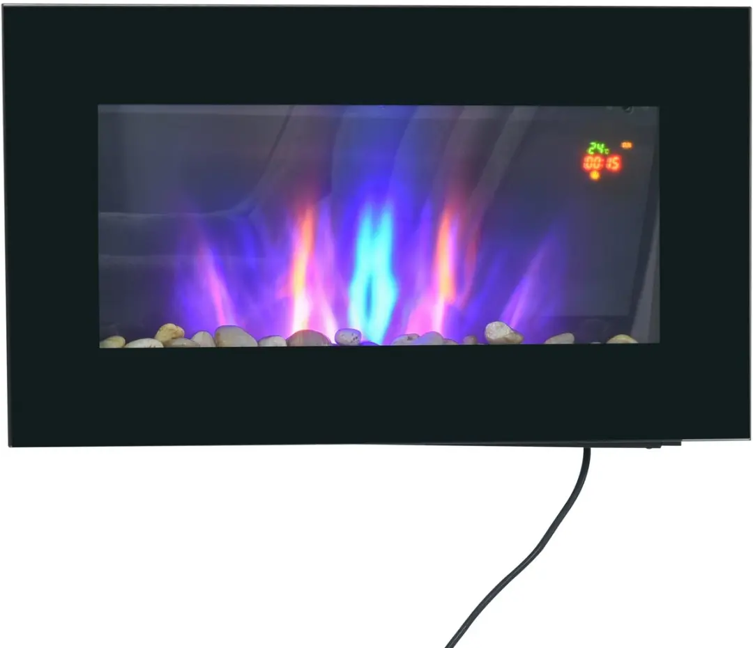Homcom Elektrokamin Metall Schwarz 2000W - afbeelding 2 van 6