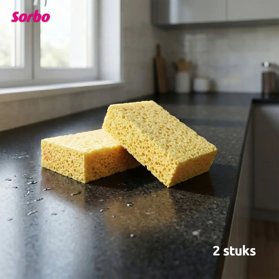 Sorbo Viscose Spons Large 174167 - 2 Stuks - Geel