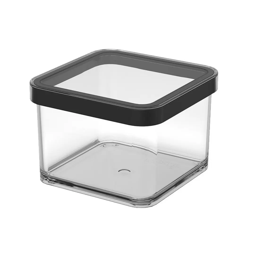 Rotho Loft Keukenopbergdoos 0,5L - Zwart/Transparant