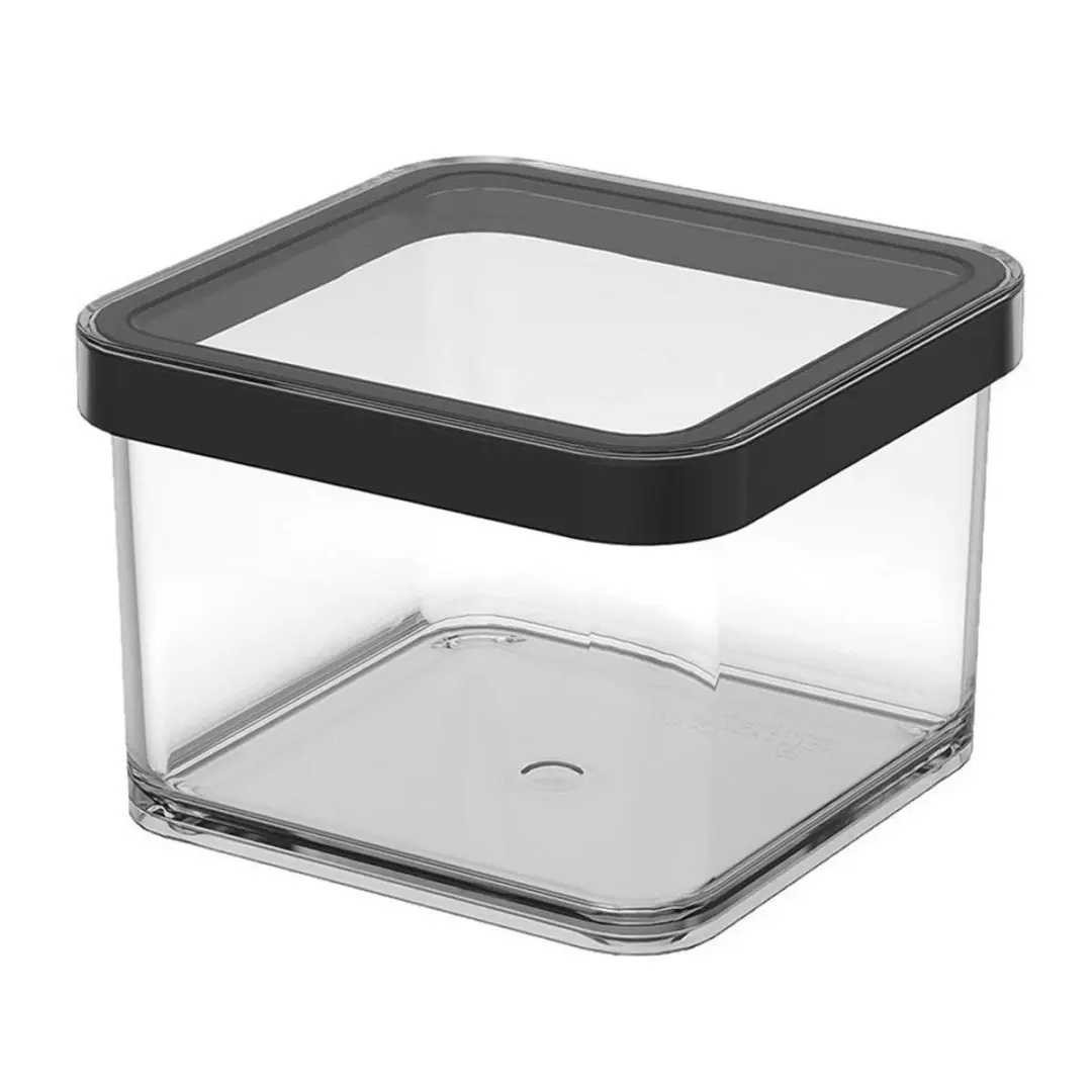 Rotho Loft Keukenopbergdoos 0,5L - Zwart/Transparant