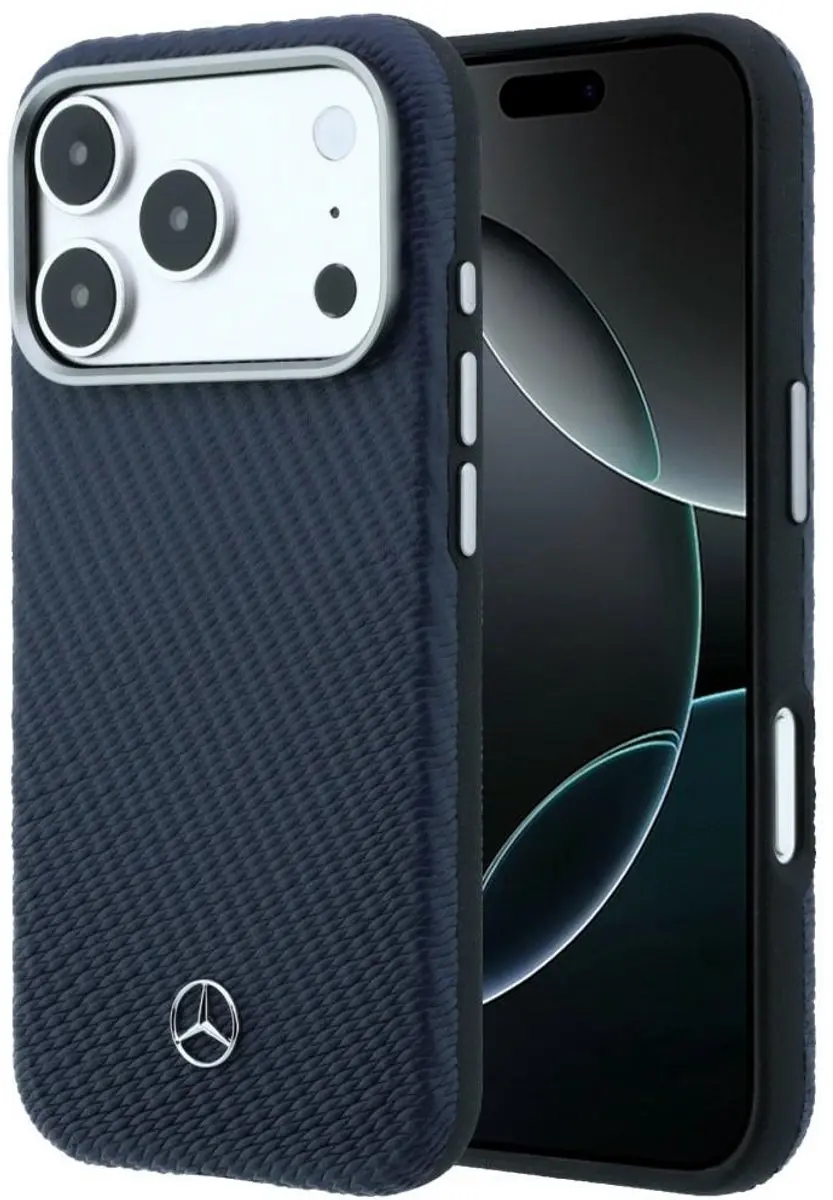 Mercedes-Benz Leather Semi Wrap Wood Effect Hoesje iPhone 17 Pro Max