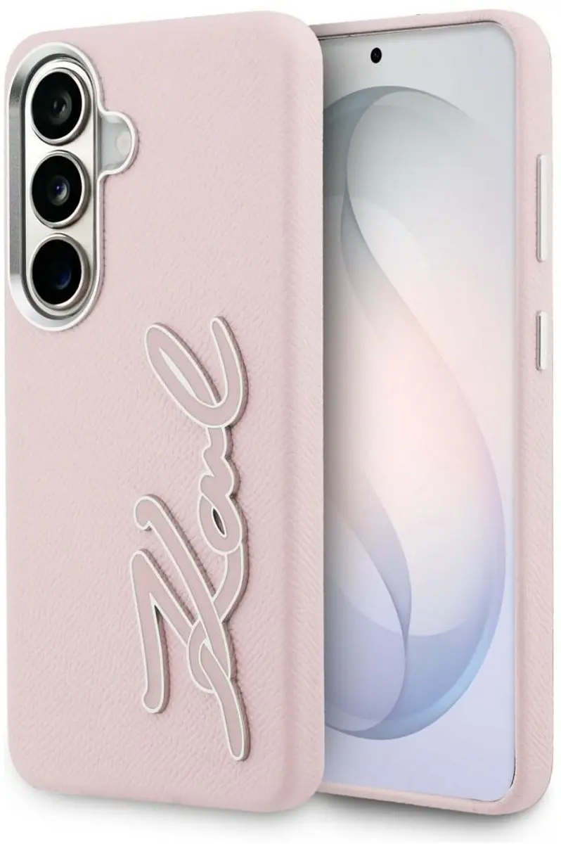 Karl Lagerfeld Grained Signature Metal Resin Logo Hoesje Samsung Galaxy S26