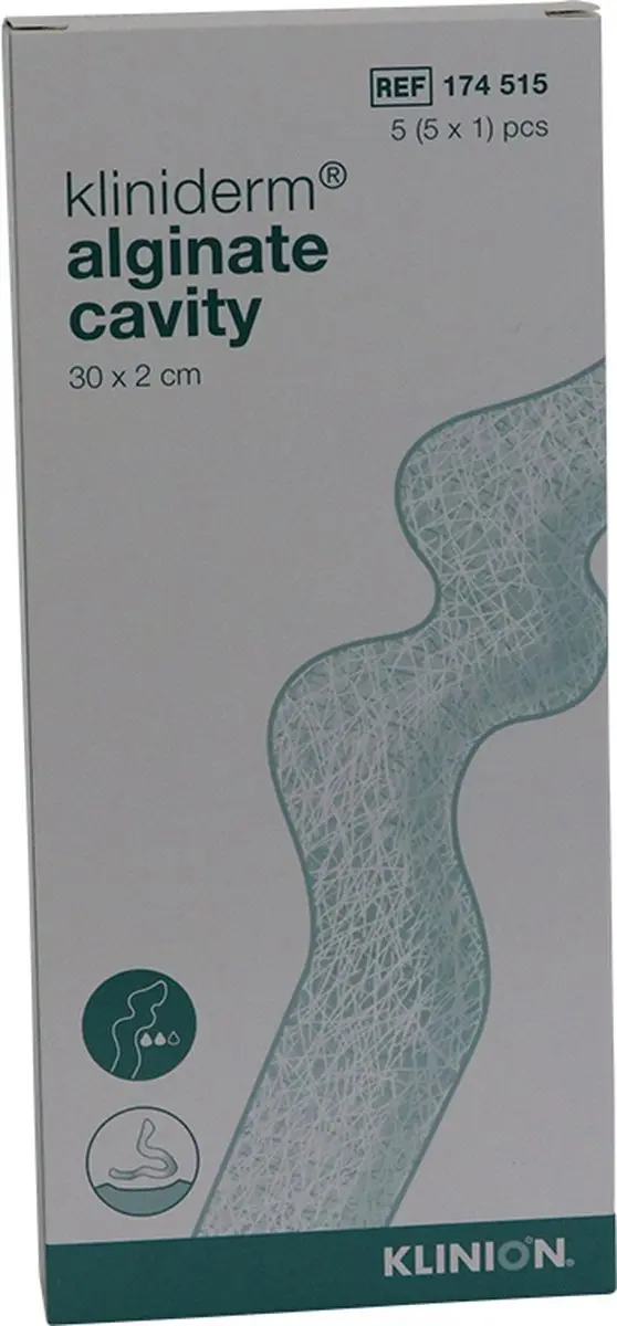 Klinion Kliniderm Alginate Cavity Streng 30x2cm - 5 Stuks