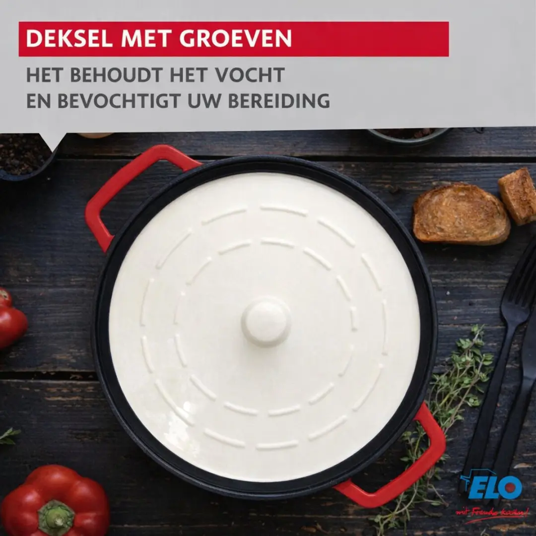 Fackelmann Elo Ovale Braadpan 33cm - 4,9L - Kersenrood