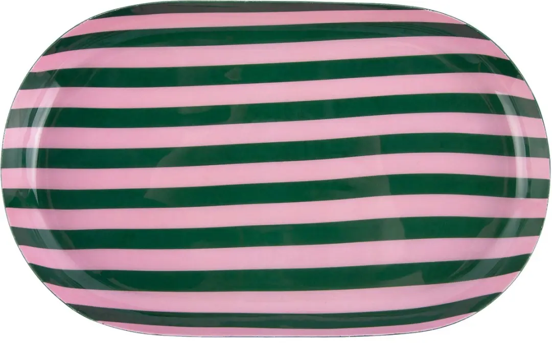 Present Time Animado Oval Dienblad - Groen 25x15cm