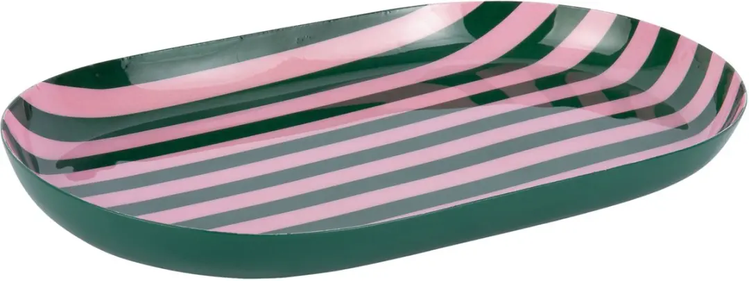 Present Time Animado Oval Dienblad - Groen 25x15cm