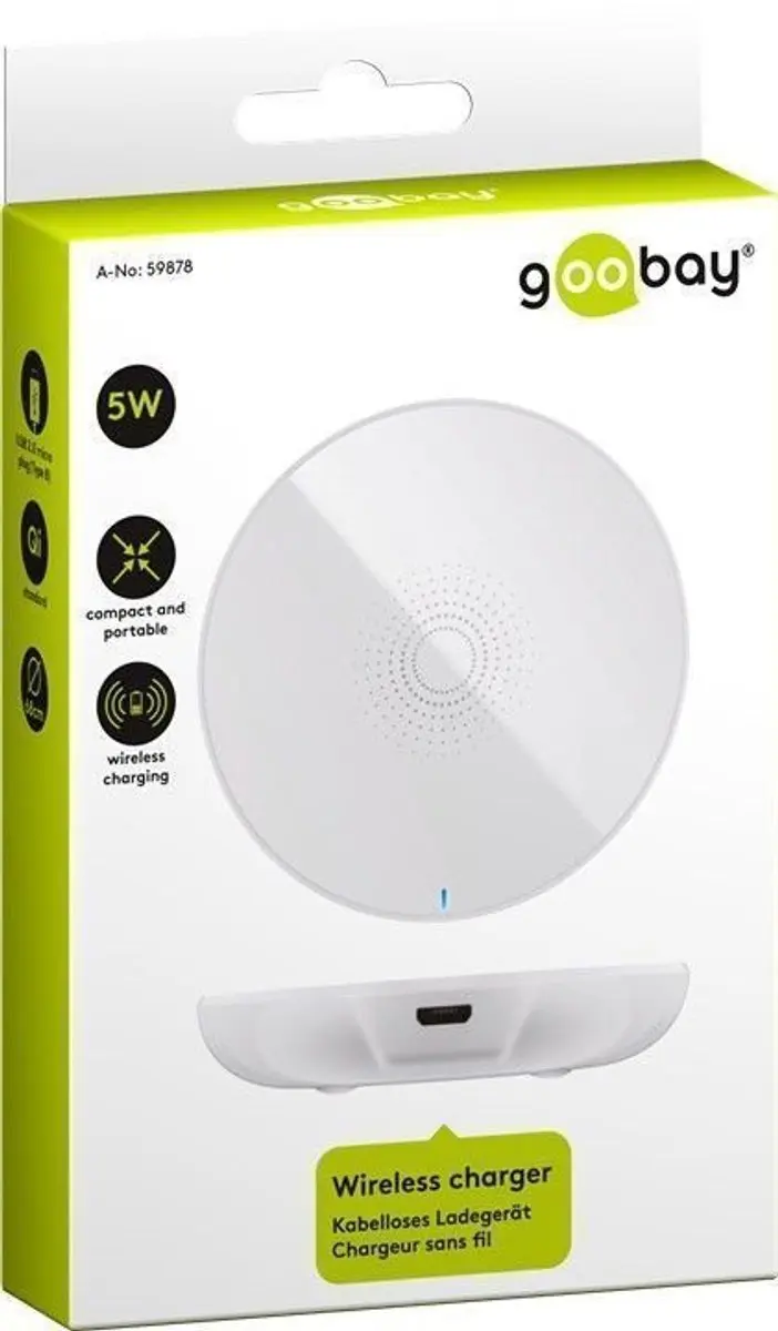 Goobay 59878 Draadloze Qi Lader 5W - Wit