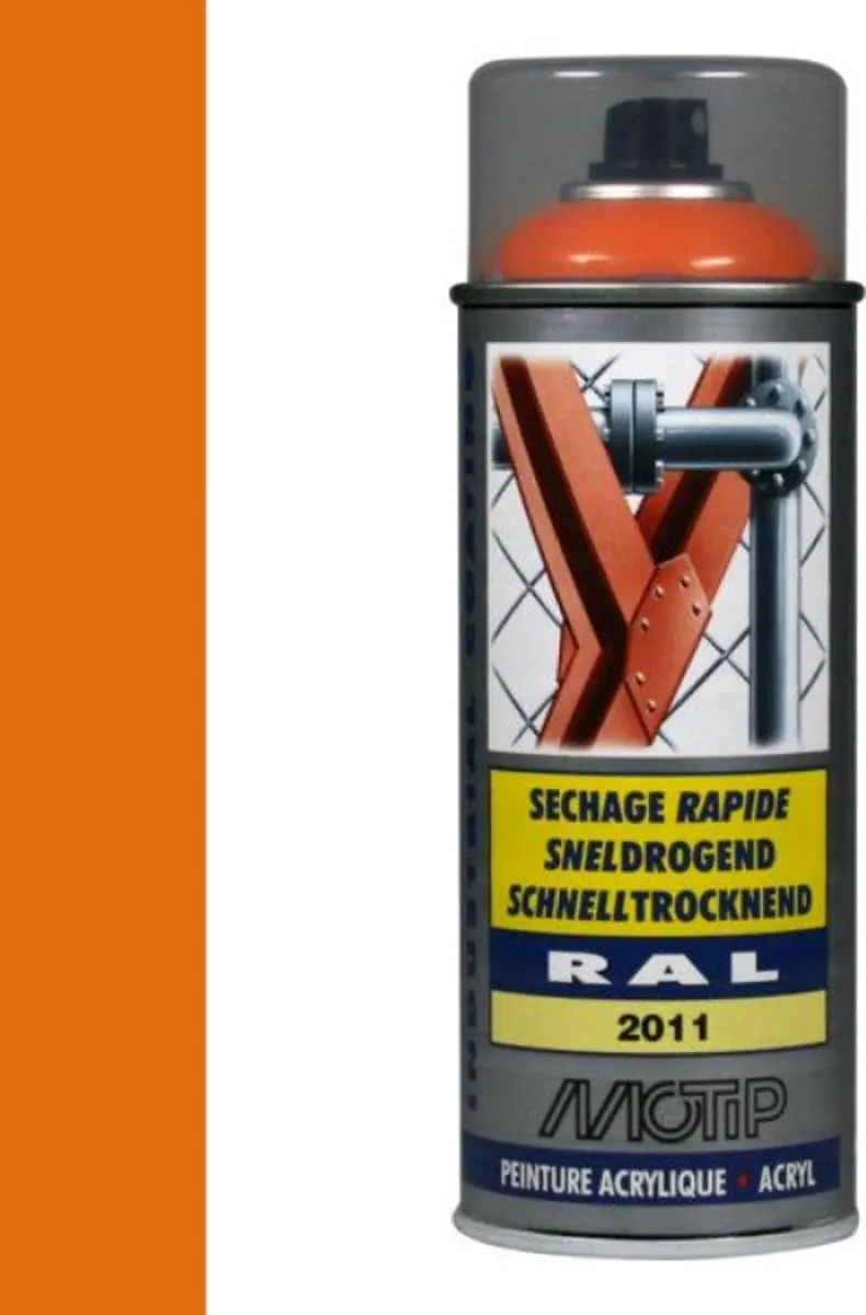 Motip Acryllak Hoogglans RAL 2011 Dieporanje 400ml