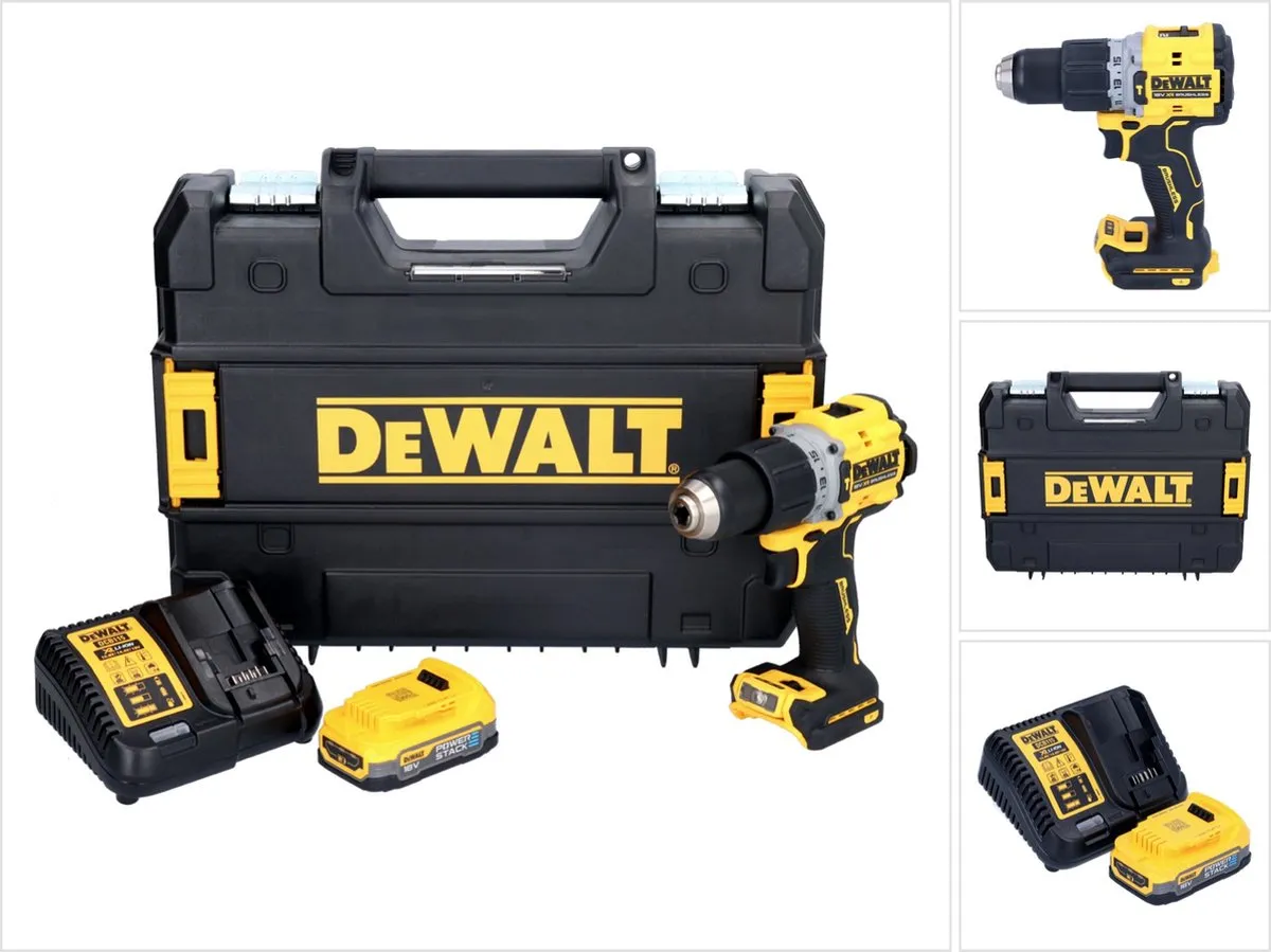 DeWalt DCD 805 E1T accu klopboormachine 18 V 90 Nm borstelloos + 1x accu 1.7 Ah + lader + TSTAK