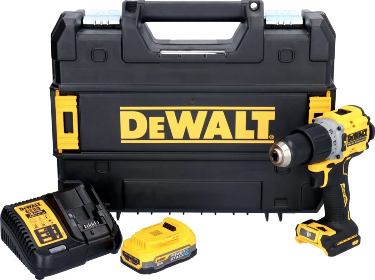 DeWalt DCD 805 E1T accu klopboormachine 18 V 90 Nm borstelloos + 1x accu 1.7 Ah + lader + TSTAK