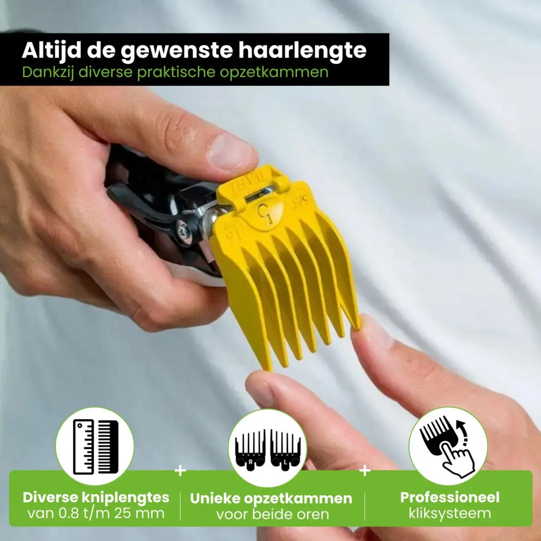 Wahl WA79300-1616 Tondeuse Mannen - 9 Opzetkammen - 40% Sneller