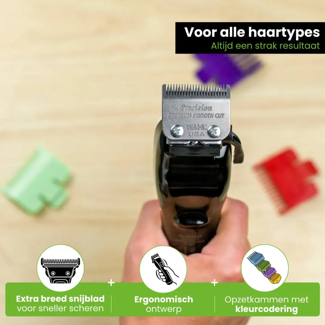 Wahl WA79300-1616 Tondeuse Mannen - 9 Opzetkammen - 40% Sneller