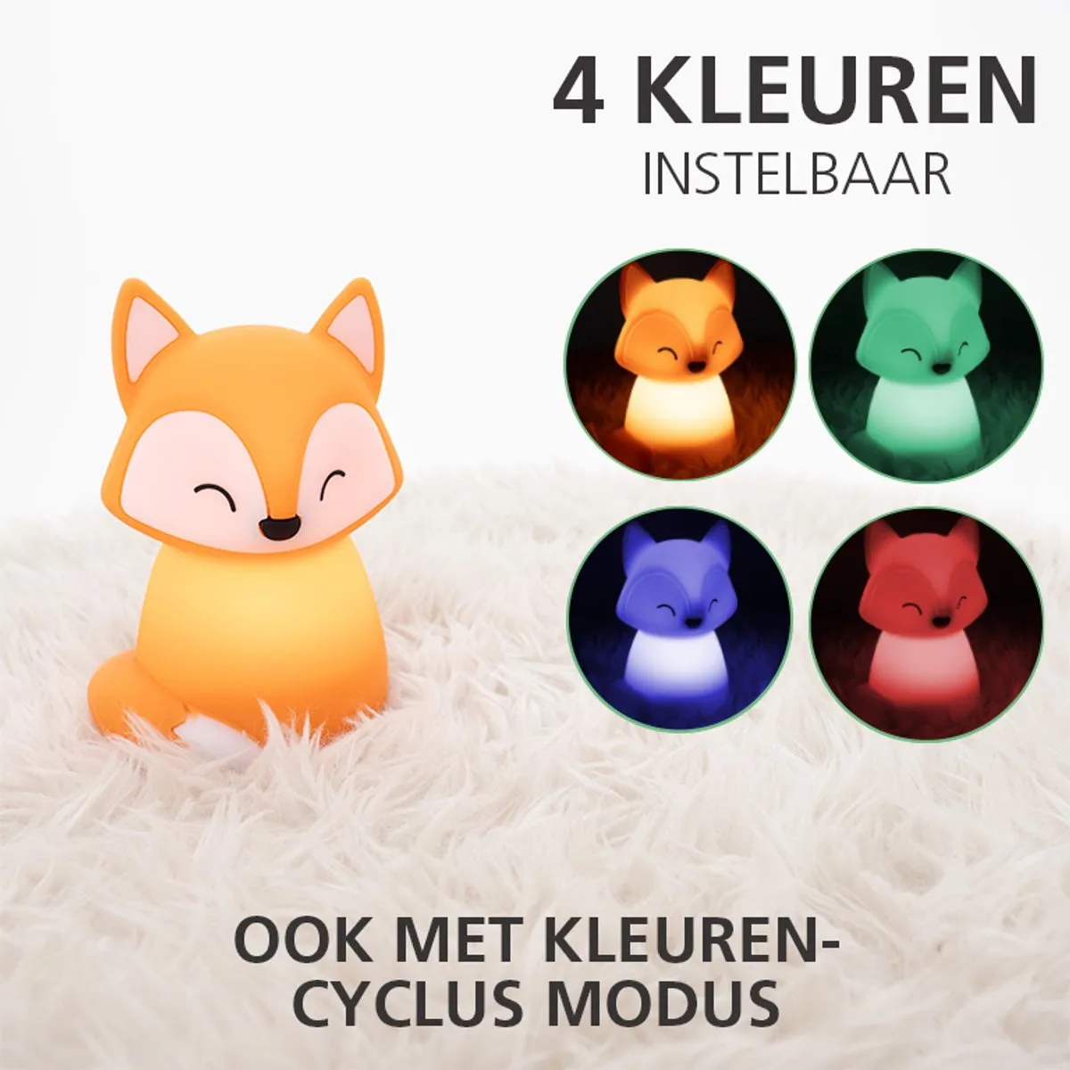 Eglo Castellino Vos Nachtlampje - Oranje - RGB & Wit - Oplaadbaar