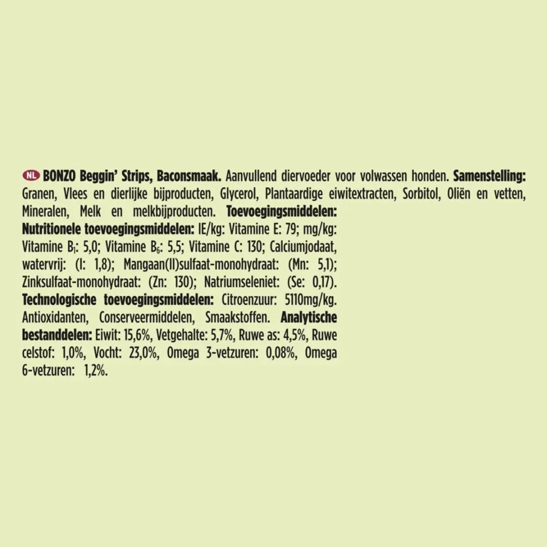 Bonzo Beggin' Strips Bacon Hondensnacks 120g