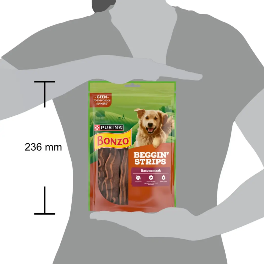 Bonzo Beggin' Strips Bacon Hondensnacks 120g