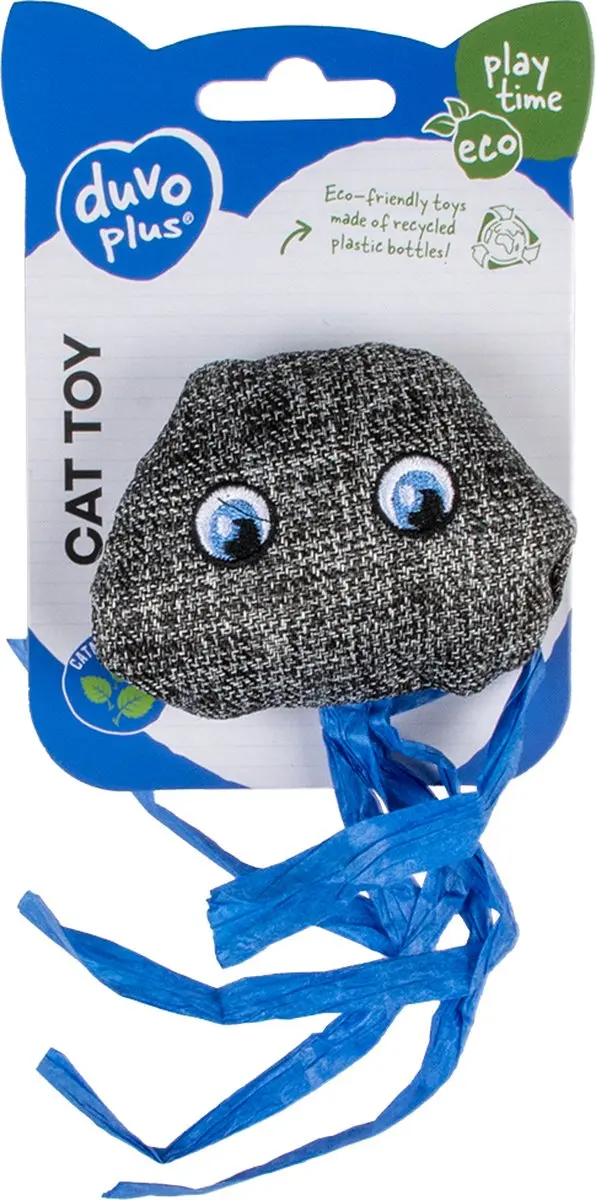 Duvo+ Eco Navy Kwal & Catnip Kattenspeelgoed - 8,5x15,5x2,5cm