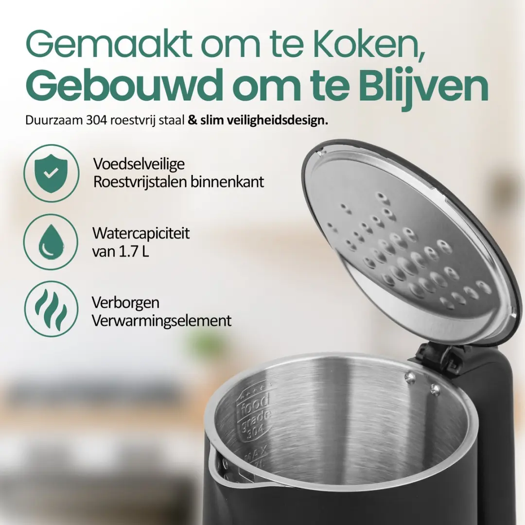 Emerio Waterkoker WK-132229 1.7L - 2200W - Zwart