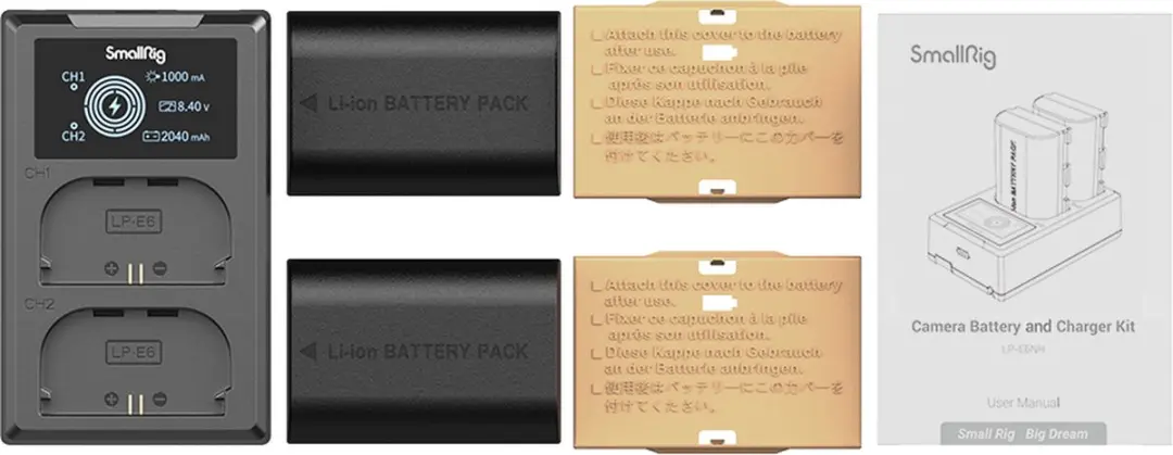 SmallRig 3821 LP-E6NH Camera Acculader - 2040mAh