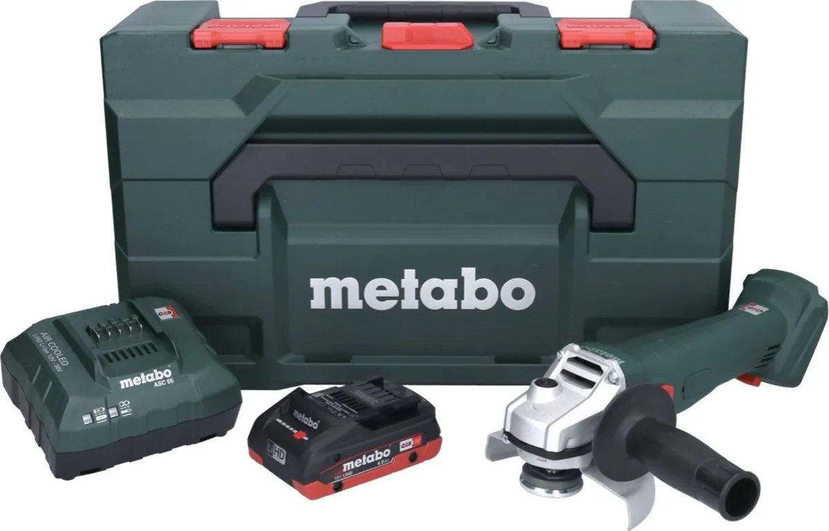 Metabo W 18 7-125 Accuslijper 18V - 125mm - 4.0Ah + Lader + MetaBOX