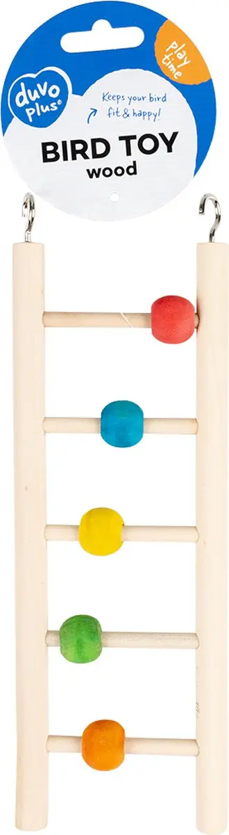 DuvoPlus Houten Vogelladder Meerkleurig 23x7x1,5cm