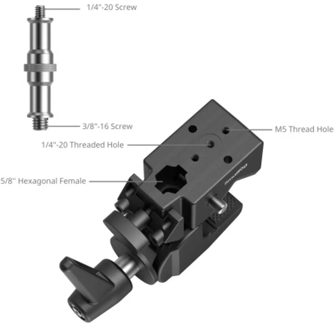 SmallRig 4862 Super Clamp met Magic Arm - Zwart