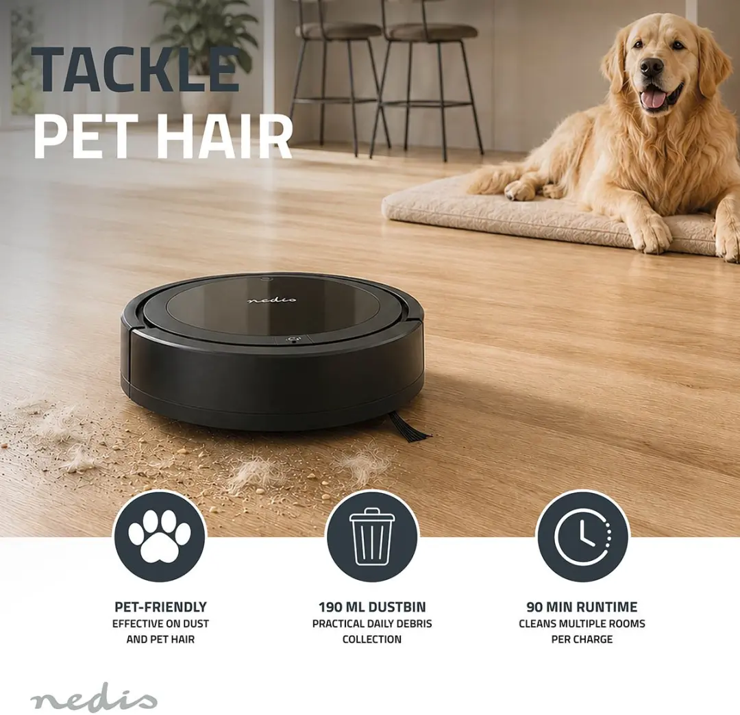 Nedis VCRO300BK Robotveger - Zwart