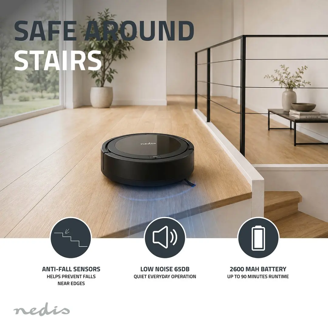 Nedis VCRO300BK Robotveger - Zwart