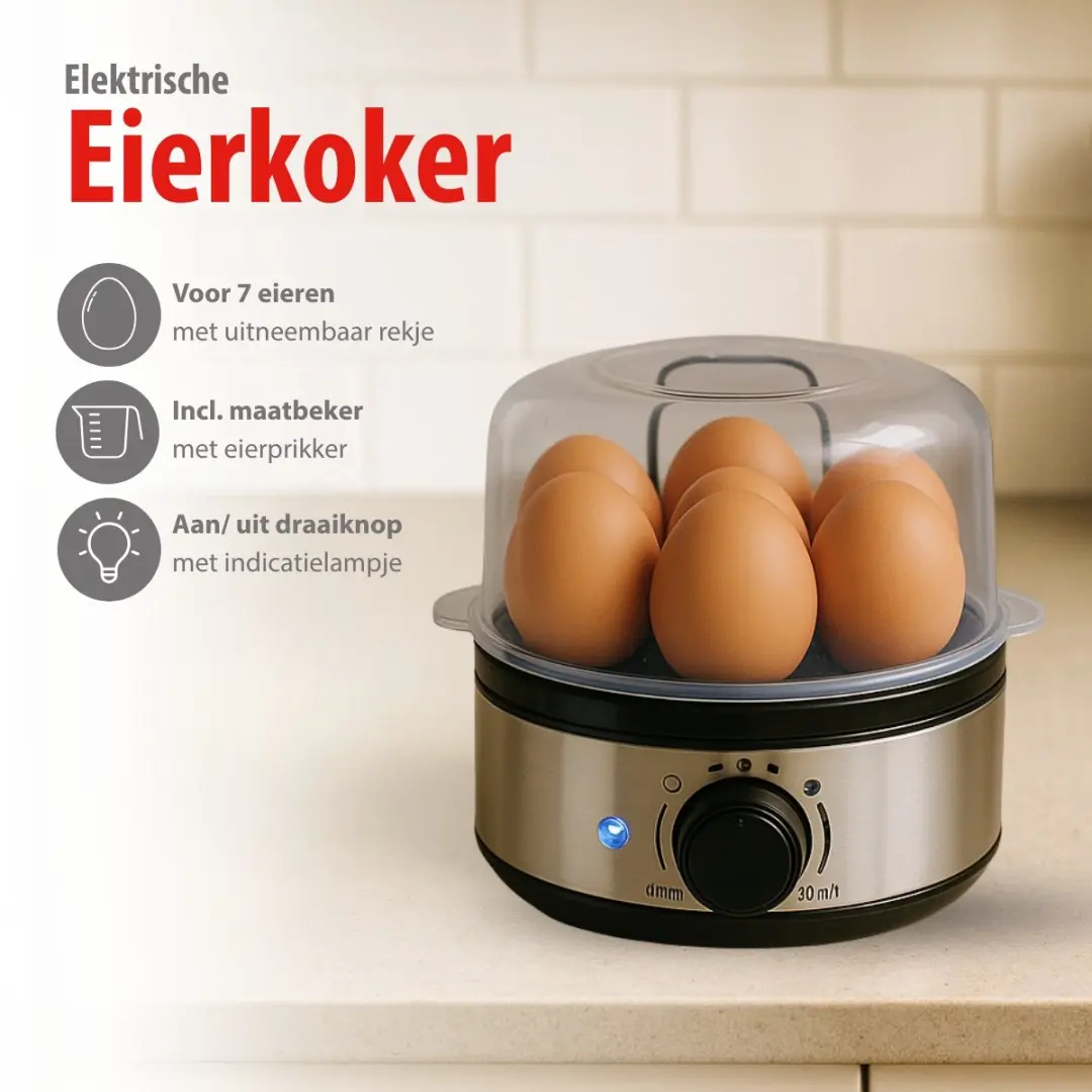 Alpina Eierkoker 400W - 7 Eieren - Zilver
