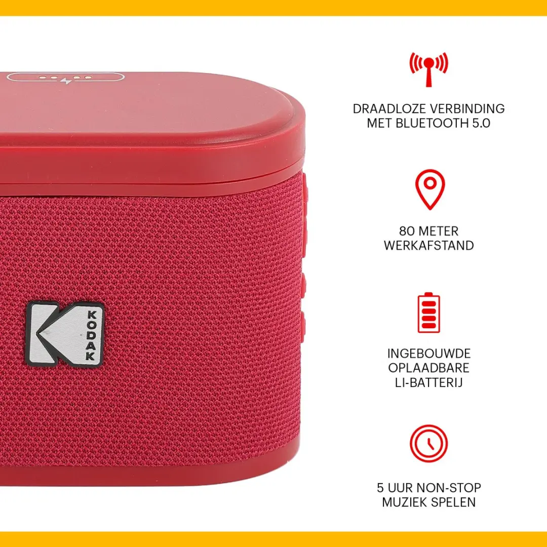 Kodak SoundBrix SBRIX2 Bluetooth Speaker - 5W - 2 Stuks - Rood