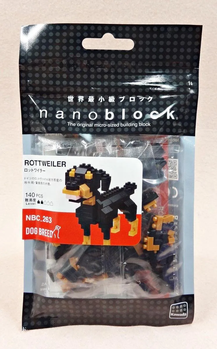Bandai Namco Nanoblock Rottweiler NBC-263 - 140 Stukken - Meerkleurig