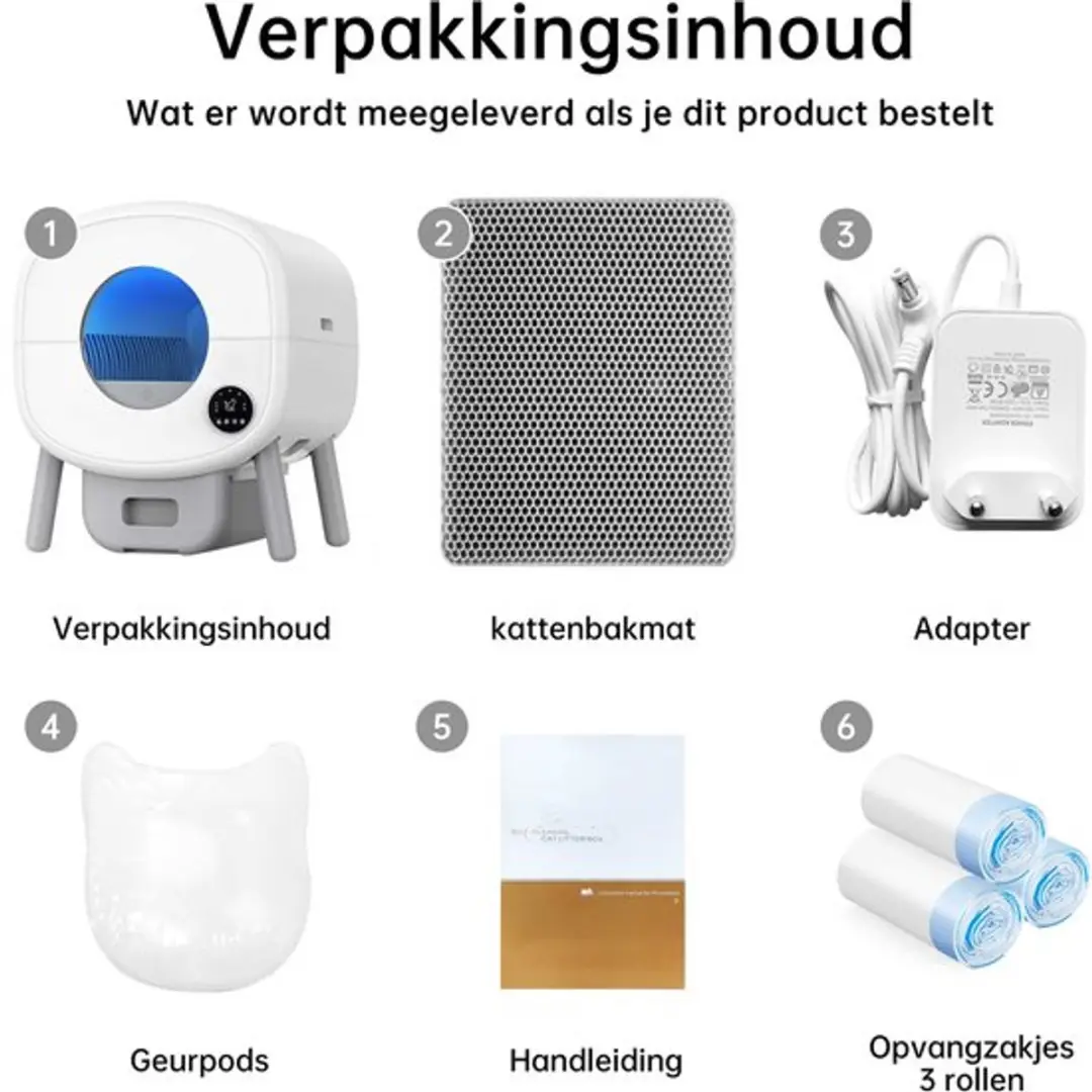 Photonspace NEO_B Zelfreinigende Kattenbak 95L - Wit