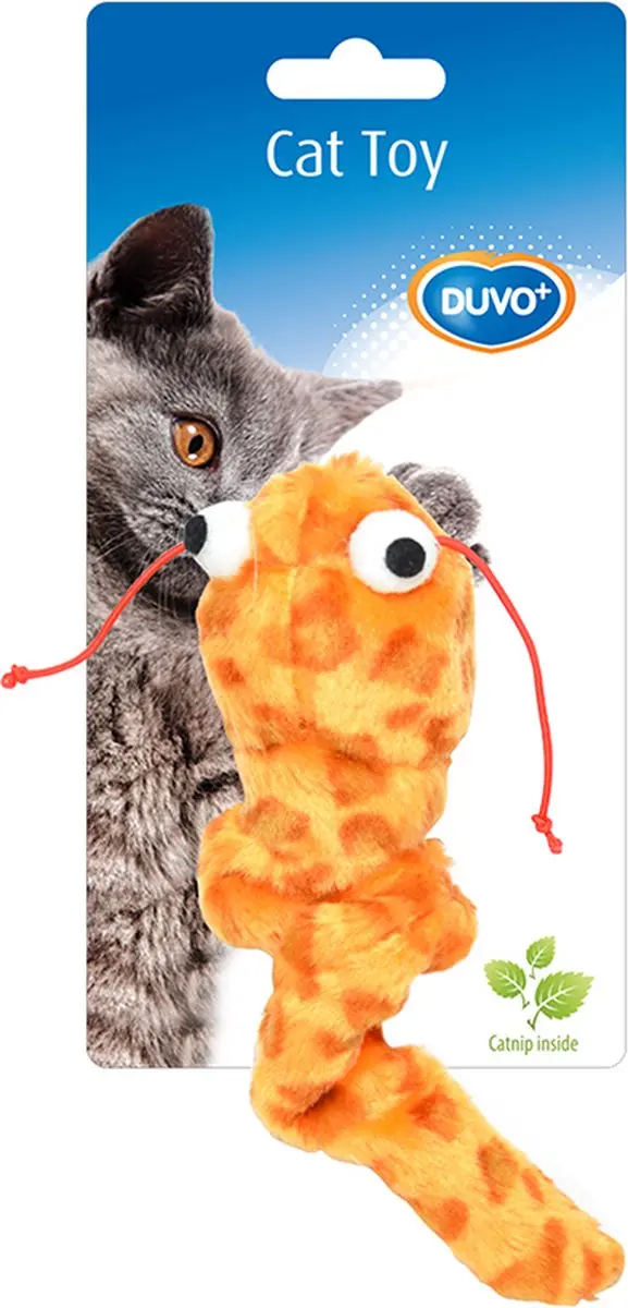 DuvoPlus Pluche Interactief Kat Speeltje Bruin/Blauw