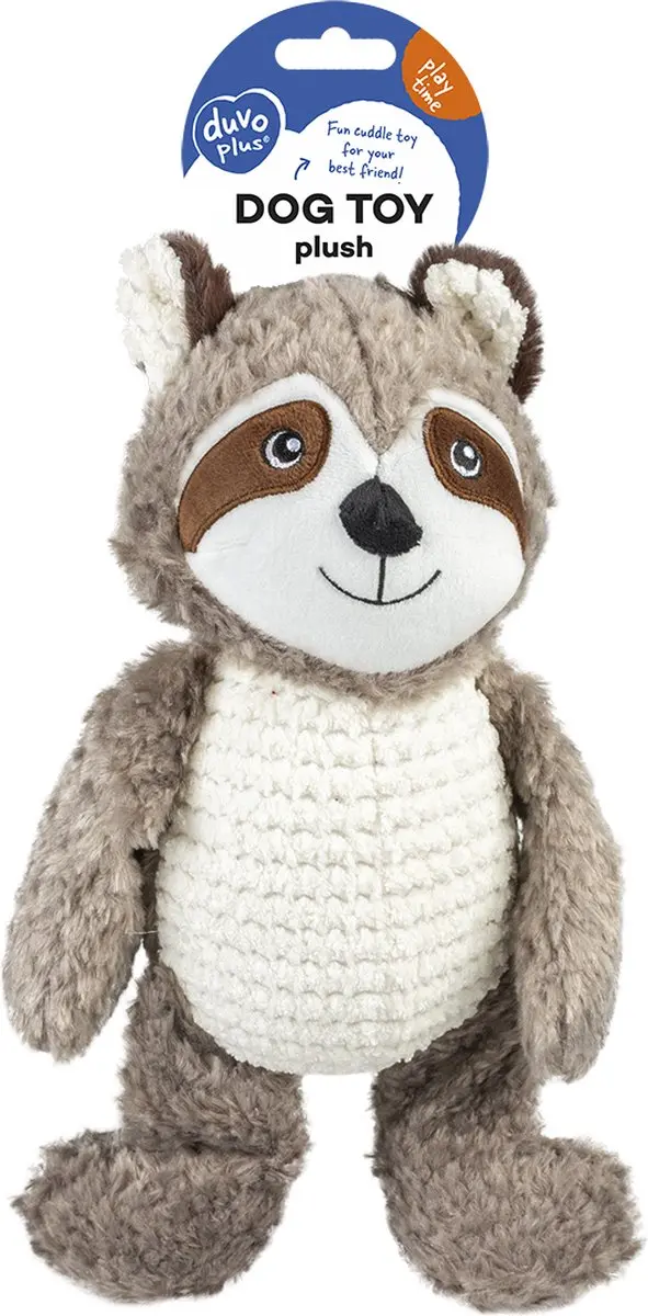 Duvo Pluche Wasbeer Tummy M - 37x14x9cm Meerkleurig
