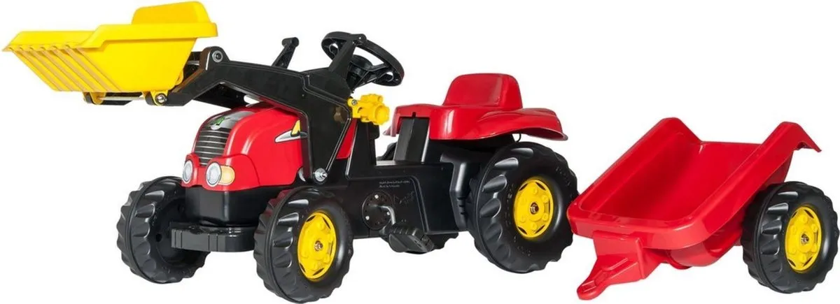 Rolly Toys Rollykid 023127 Traptractor met Aanhanger en Frontlader
