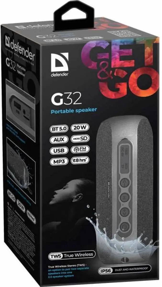 Defender G32 Draagbare Bluetooth Speaker 20W - Zwart