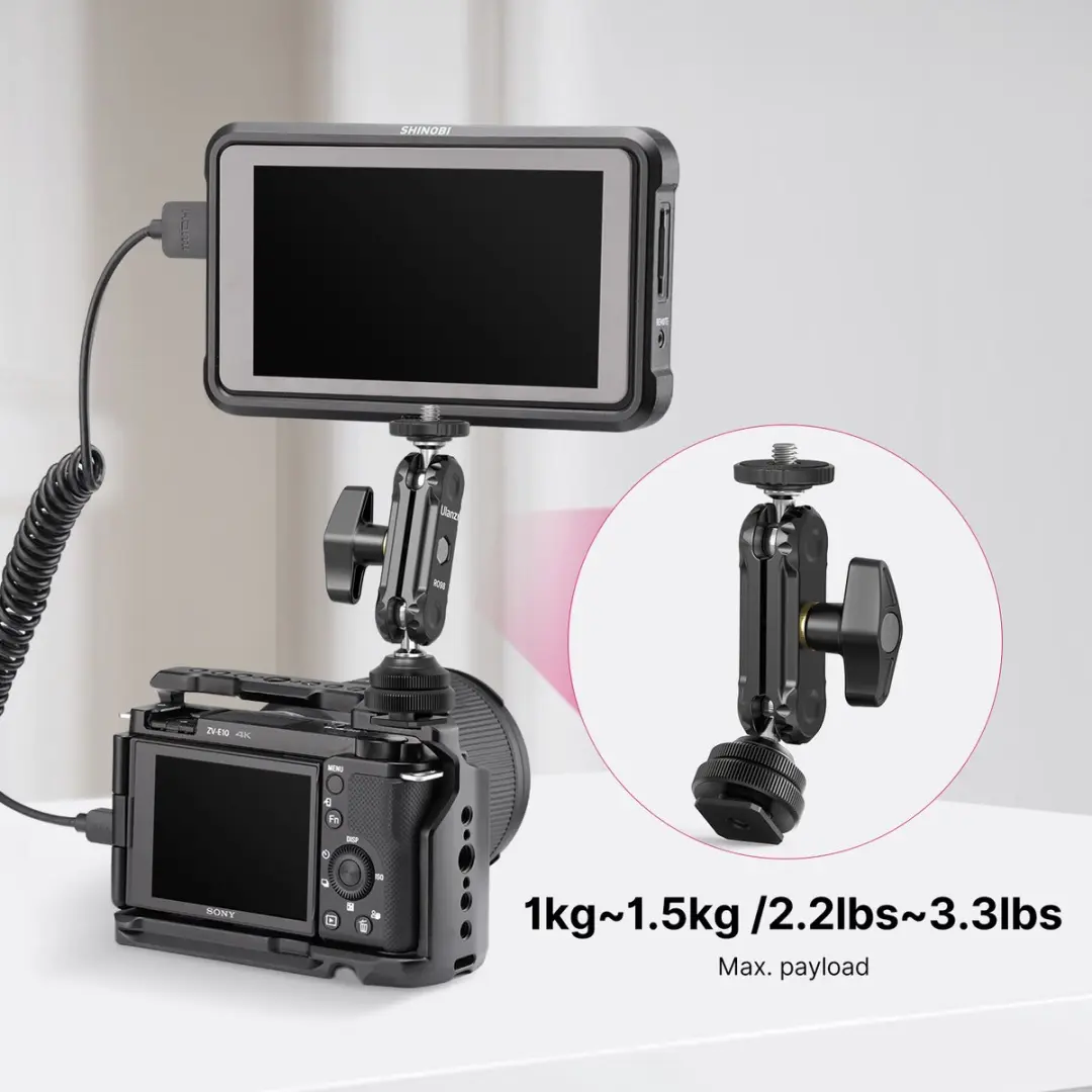 Ulanzi R098 Mini Magic Arm - tot 1,5kg - Zwart