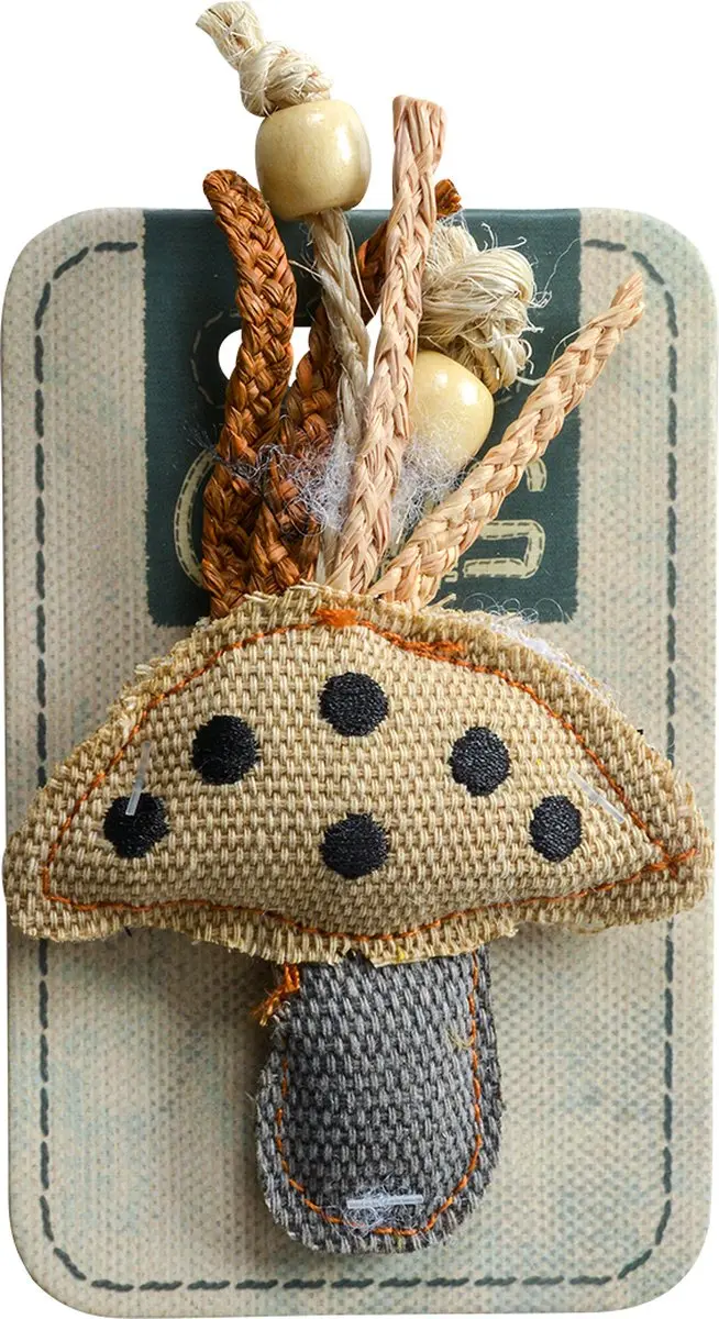 DuvoPlus Kat Canvas Paddestoel 13x8,5x2cm - Grijs
