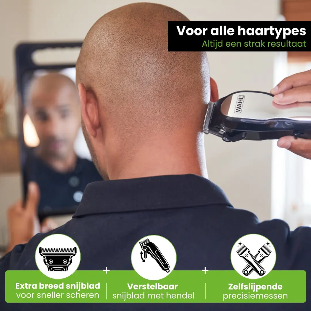 Wahl 20100 Tondeuse Mannen - Zwart/Chrome - 16 Accessoires