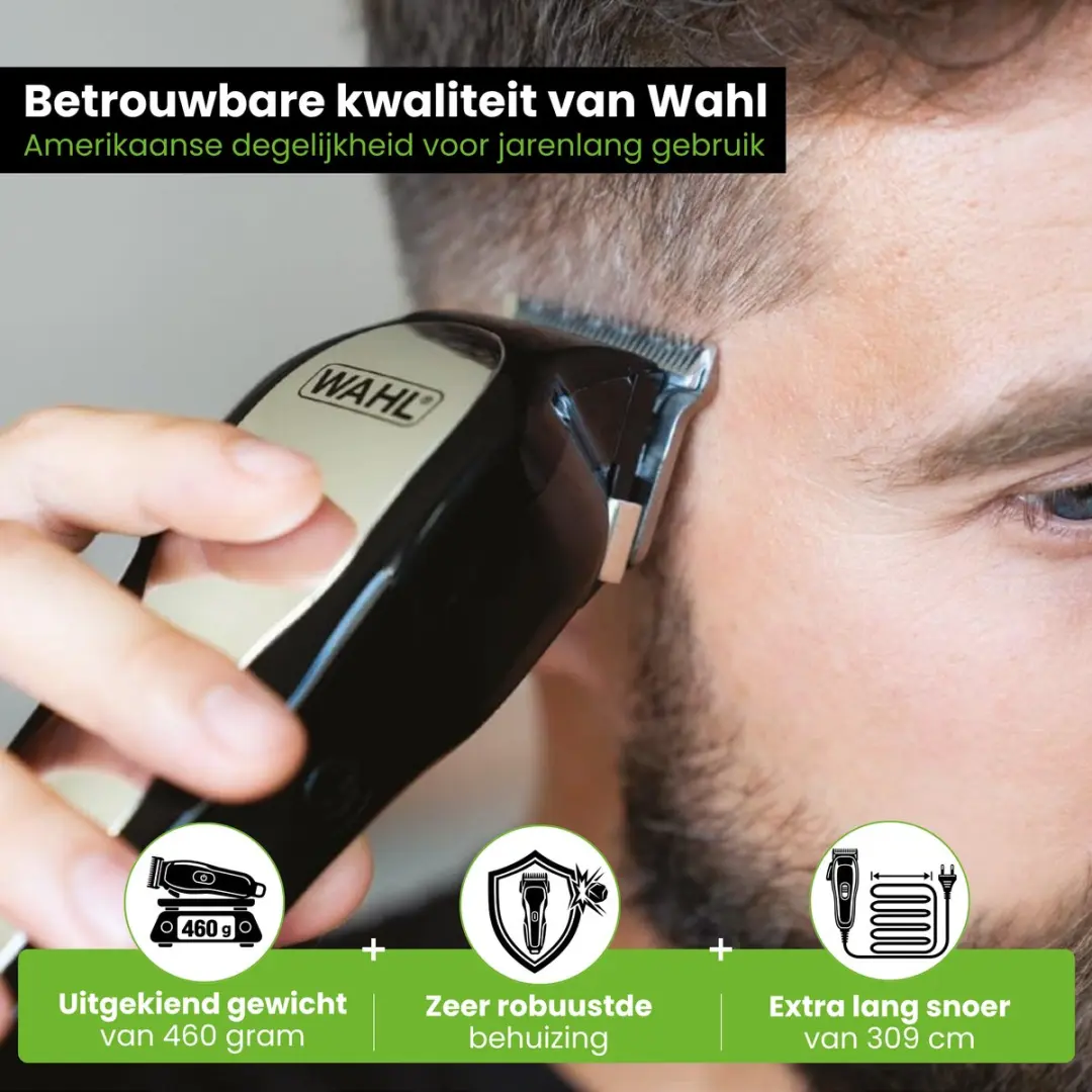 Wahl 20100 Tondeuse Mannen - Zwart/Chrome - 16 Accessoires