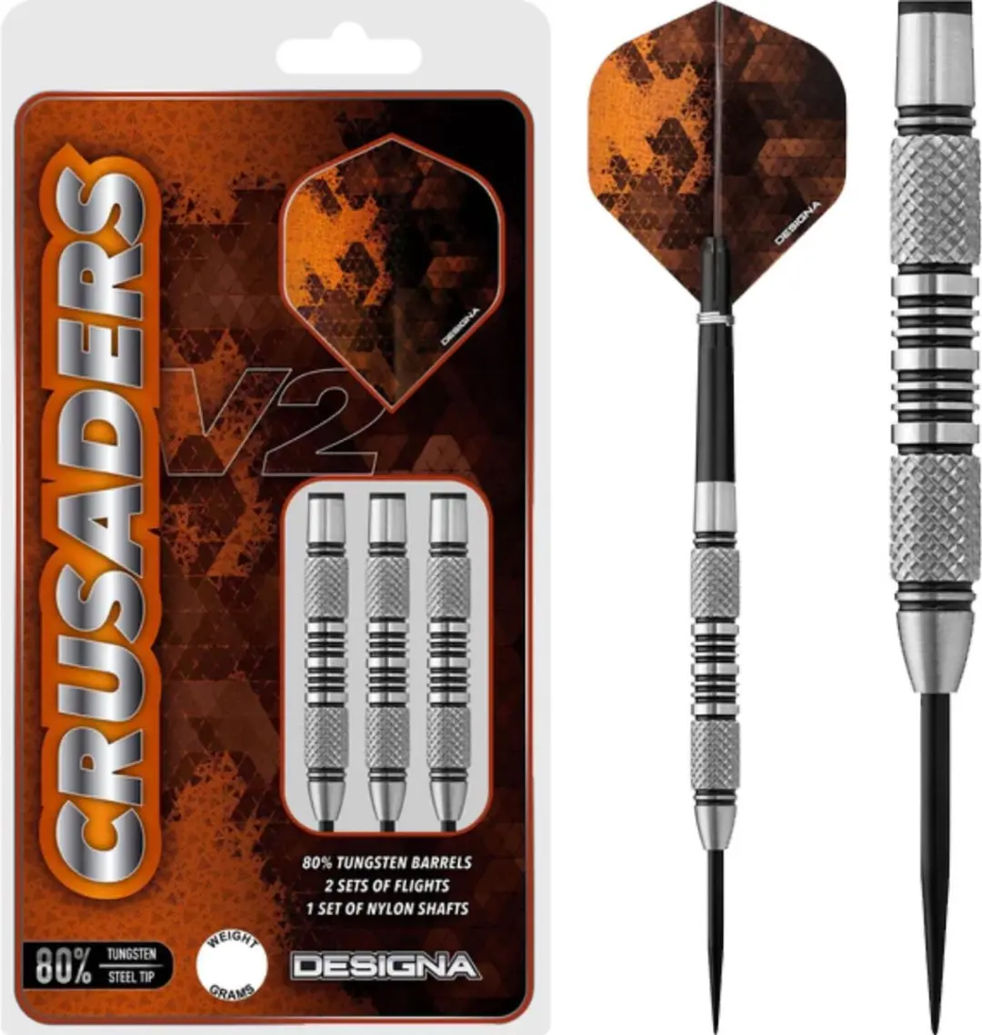 Designa Darts Crusaders V2 Ringed V3 22g - 3 Stuks - Zilver