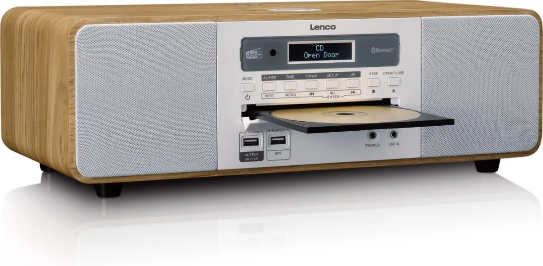 Lenco DAR-251WDWH DAB+/FM Radio - Hout/Wit - afbeelding 6 van 6