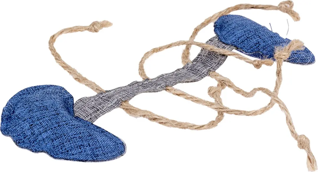 Duvo Eco Navy Visgraat & Katnip Kattenspeelgoed